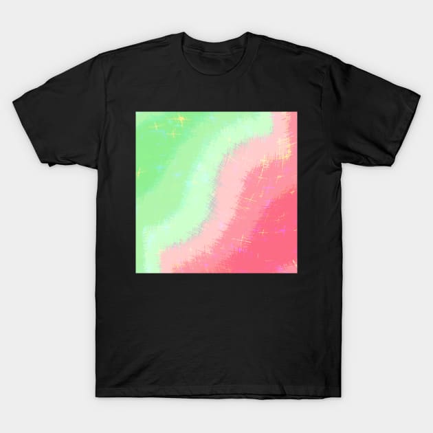 Waves Of Greens and Pinks T-Shirt by Peaceful Space AS